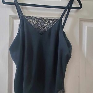 Elegant Black Lace Trim Women's Top